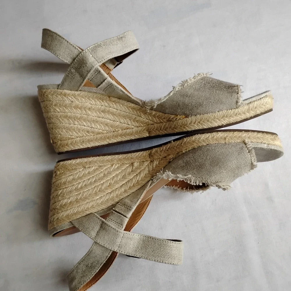 Lucky Brand Sandals 9.5 Mindra‎ Espadrille Wedge Beach Boho Resort